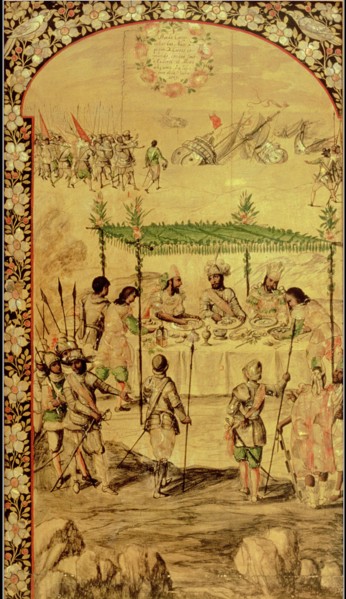 American Conquest, Hernán Cortés command to destroy the ships, top, and Cortés meets with ambassa?