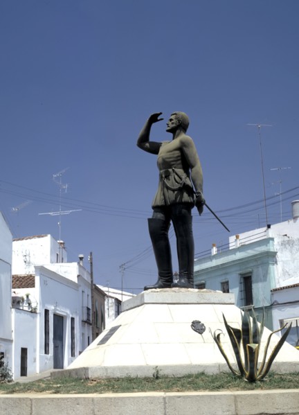 Monument in Jerez de los Caballeros hometown of Vasco Nuñez de Balboa (1475-1517), Spanish conque?