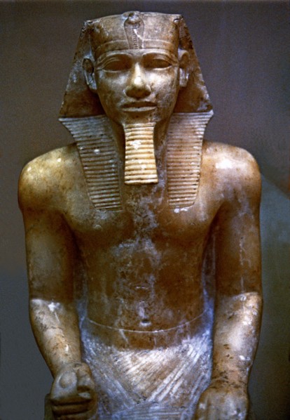 Chephren statue made in alabaster.