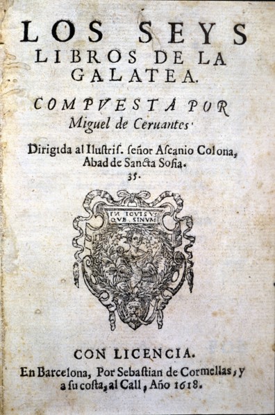 Cover 'Los seys libros de la Galatea' (The six books of Galatea), edition of the first book writt?