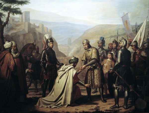 Ferdinand III 'The Saint' conquests Jaen in 1246, oil painting.