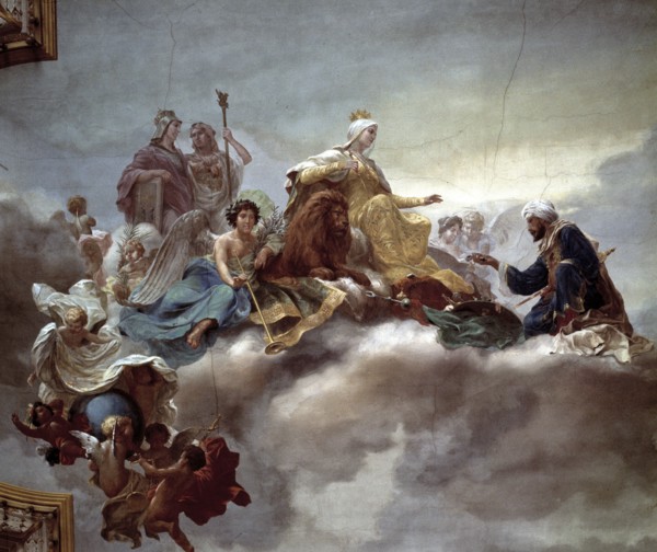 Surrender of Granada, Isabel the Catholic Queen receives the keys of Granada from the last Mooris?