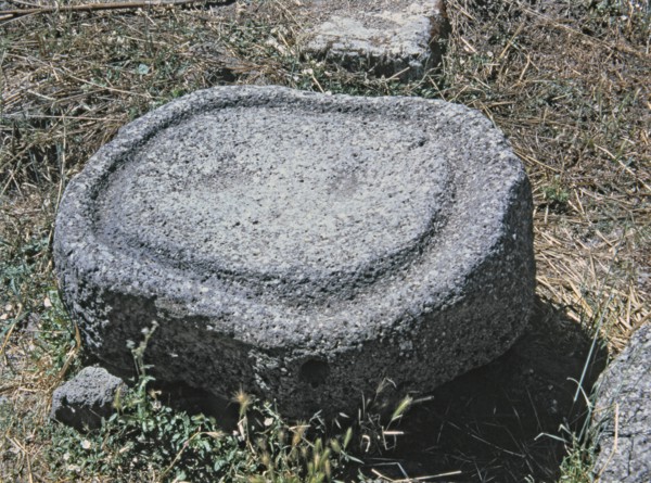 Sacrificial stone in the Phoenician-Punic Nuraghe of Santu Antine.