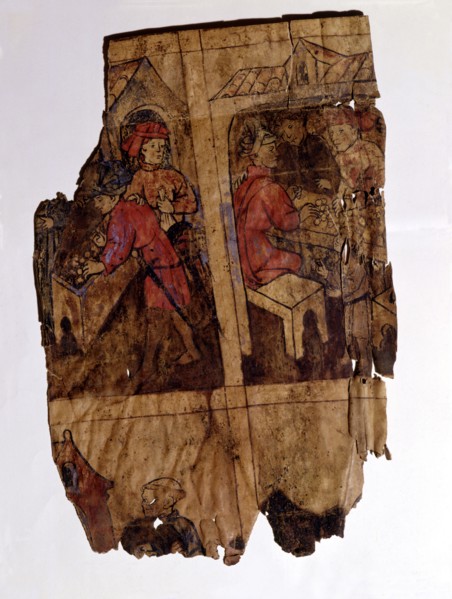 Scenes of banking in a scroll extracted from a manual of the file of protocols, illuminated manus?