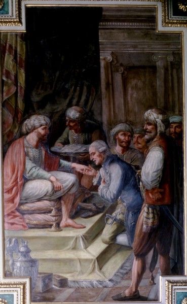 Reception hosted by the Sultan of Tunis to Catalan merchants to mark the restoration of free trad?