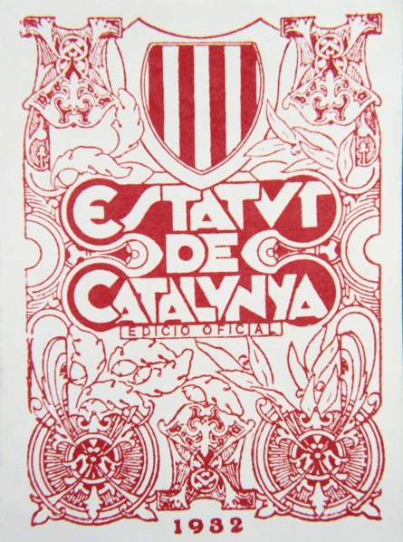 Cover of the official edition of the Statute of Catalonia, 1932.