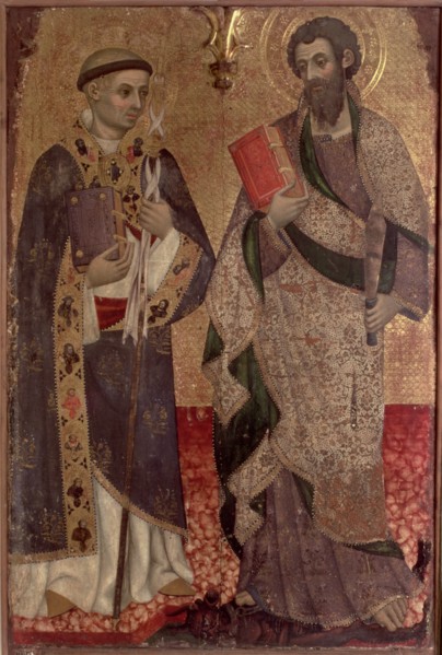 St. Bartholomew and St. Bernard of Claravall, detail of the altarpiece from the Convent of San Do?