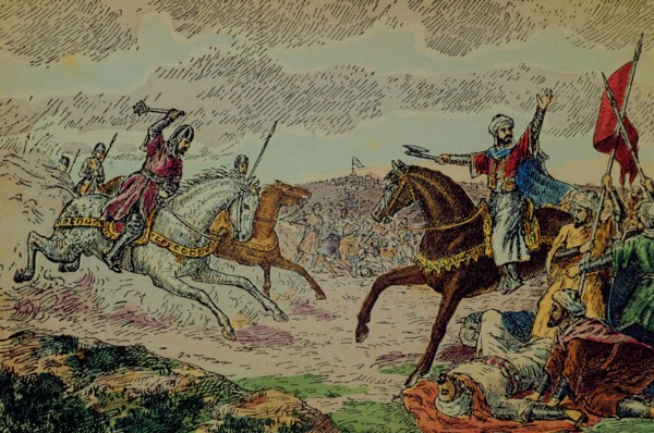 Battle of Salado River (1340), drawing.