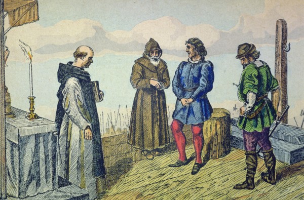 Execution of the Castilian nobleman Alvaro de Luna in Valladolid in 1453 by order of King John II.