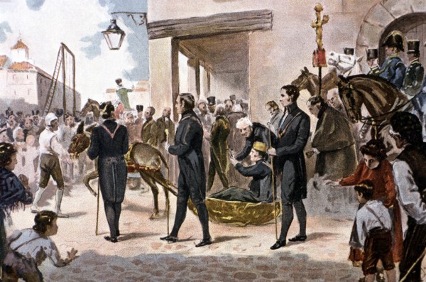 Ignominious transfer to the gibbet of General Rafael del Riego, 1823.