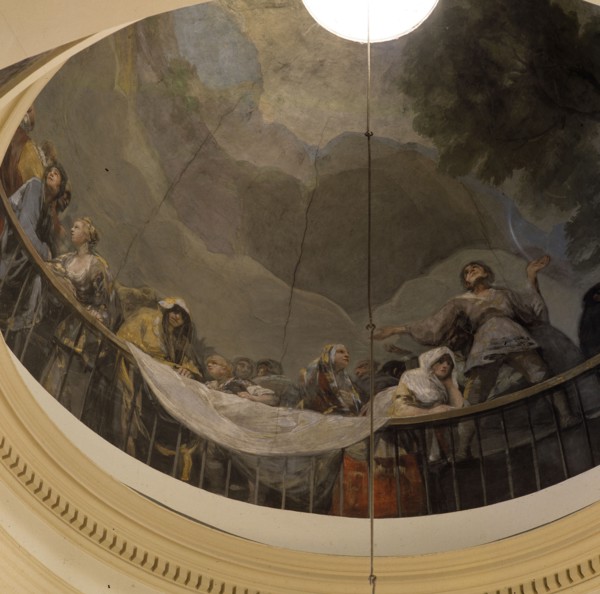 Detail of a mural painting in the ceiling of the Church of San Antonio de la Florida.