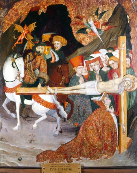 'Crucifixion of Saint Andrew', table of the Gurb Altarpiece (1417 - 1418), designed by Lluis Bor?