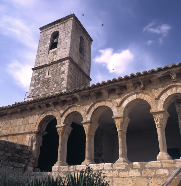 Detail of the arches of the narthex of the church of Santa Cristina in Barca (Soria).