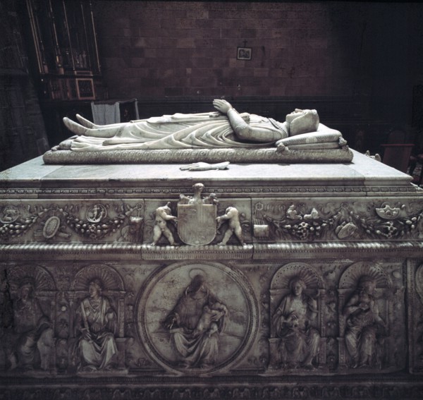Tomb of Prince Don Juan, carved in 1511, preserved at the Royal Monastery of Santo Tomás de Avila.