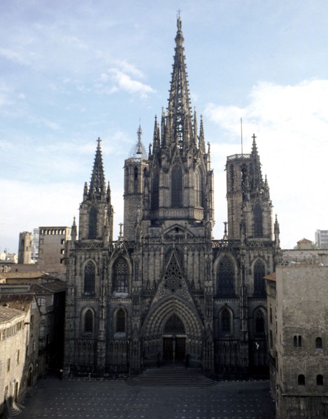 Façade of the cathedral, begun in 1298, between 1317 and 1338 the works were managed by Jaume Fer?