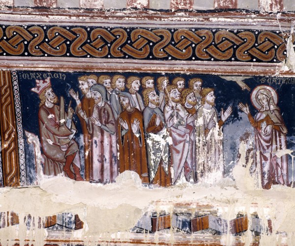 Chapel of Santa Maria del Monte of Liesa, scene of the martyrdom of St. Catherine, painting besid?