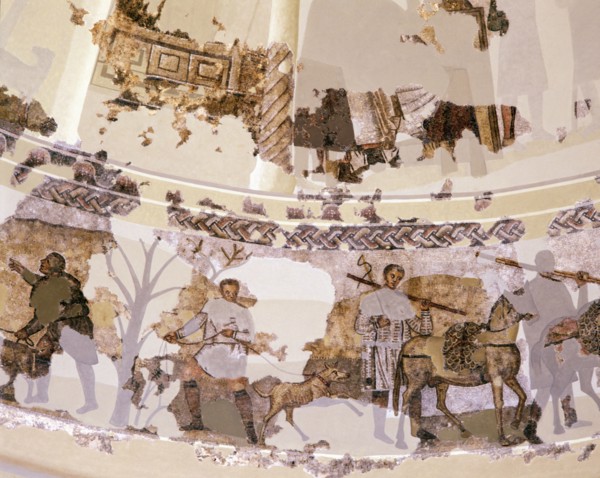 Centcelles Mausoleum. Detail of the mosaic of the dome which is one of the best examples of early?