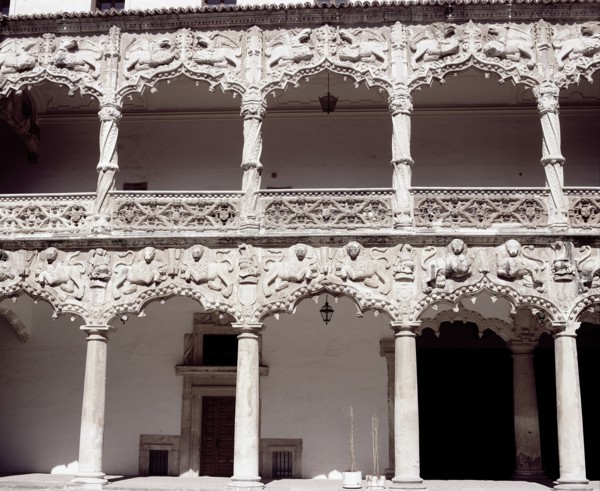 Detail of the ogee arches that form the galleries of the courtyard of the Palace of the Infantado?