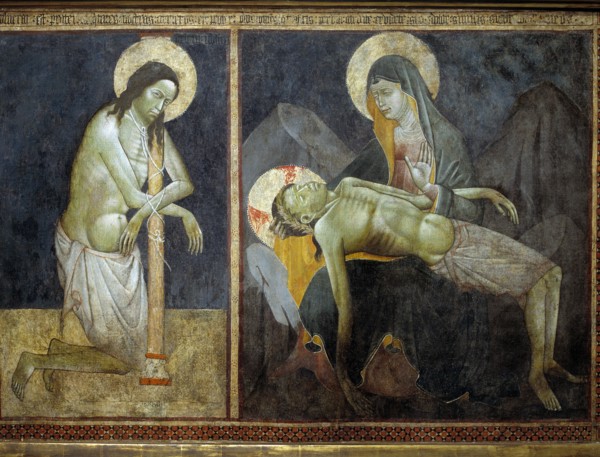 'Christ in the column' and 'Piety', around 1400, tempera painting.