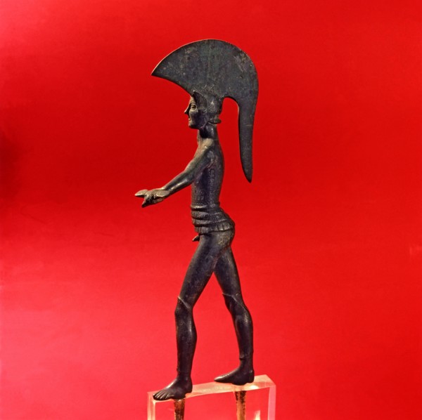 Ares, god of war, son of Zeus and Hera, bronze statue.