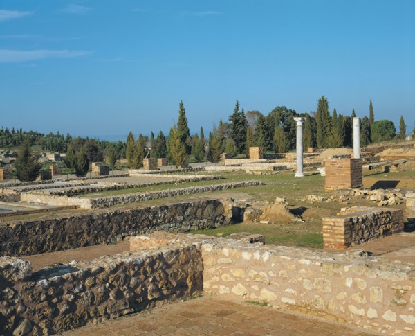 Partial view of the Roman ruins of Italica.