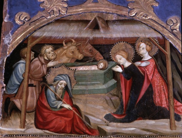 Altarpiece of Saint James the Greater, detail of the table of the Nativity, tempera on wood, in t?