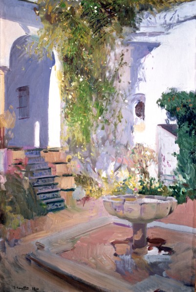 'Grotesque gardens Alcazar of Seville', Oil, 1910 by Joaquin Sorolla.