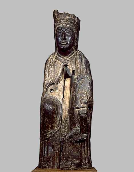 Wood carving of the Madonna and child, it looks like the Virgin of the Cloister of Solsona.