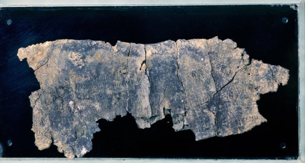 Iberian inscription on lead, from Castell de la Fosca.