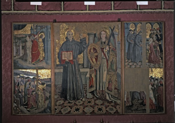 Central part of the 'Altarpiece of Saint Bernardino and the guardian angel', tempera on wood, fro?