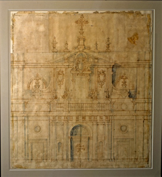 Plan of the façade of the Cathedral of Valladolid, work by Alberto Churriguera.
