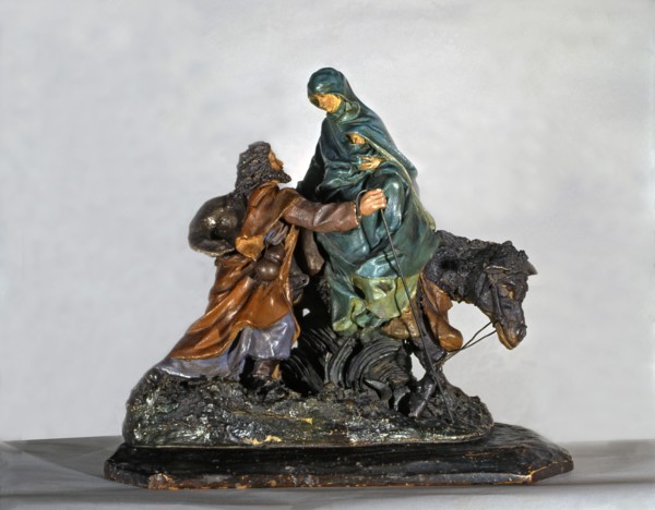 'The Flight into Egypt', figure of a crib by Ramon Amadeu.