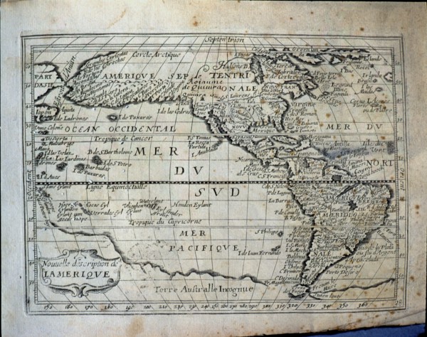 Map of the Americas', French engraving of 1667.