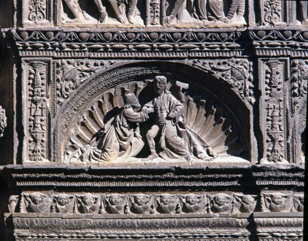 Church of St. Thomas in Haro, built in 1584, detail of the front of the main façade, designed by ?
