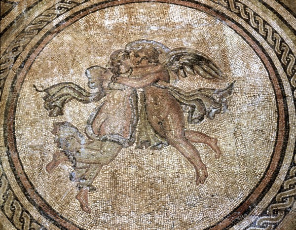 Mosaic representing Venus and Psyche, preserved in Alcazar de Cordoba.