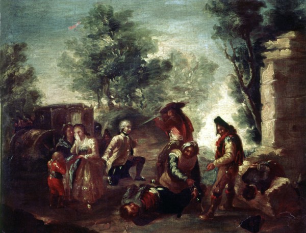 Painting by Francisco de Goya (1746 - 1828) entitled 'Assault to stagecoach'.