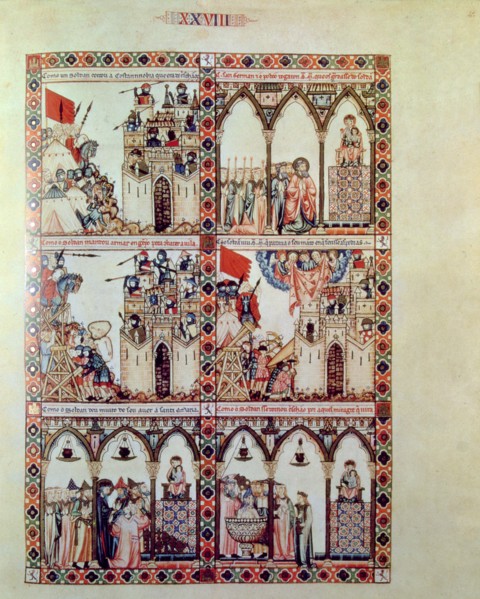 Cantiga XXVIII: Esta é como Santa maria deffendeu Costantinobre dos mouros que a conbatian e a cu?