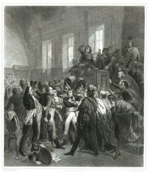 Napoleon Bonaparte is booed in the Council of Five Hundred on November 9, 1799 (18 Brumaire) to m?