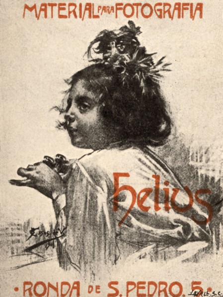 Postcard. Advertising of Helios trademark from a photography. Barcelona, 1901.