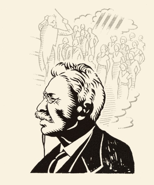 Lluís Millet Pagés (1867-1941). Musician, founder of the Orfeo Catala. Drawing, 1934.