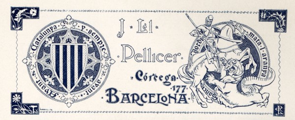 Advertising J. Ll. Pellicer, engraver. Barcelona, 1900.