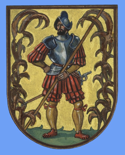 Spanish Infantry, pikeman of the Empire, original drawing for printing stamps of help of social a?