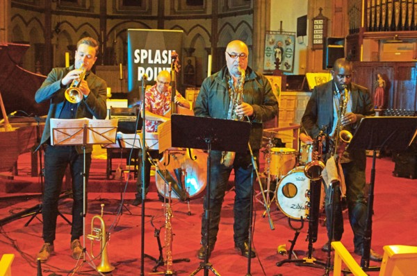 Graeme Flowers, Simon Thorpe, Greg Heath and Jason Yarde, Eastbourne Jazz Festival, 30 Sep 2018. Creator: Brian O'Connor.