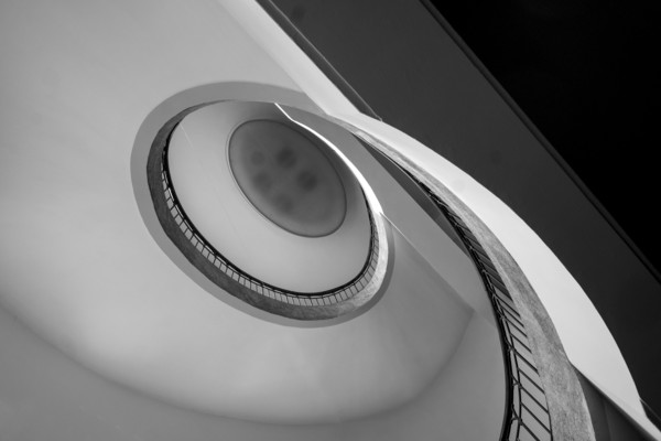 Jugenstil staircase. Main building, Bauhaus-University Weimar, (1904-1911), Germany, 2018.  Artist: Alan John Ainsworth.