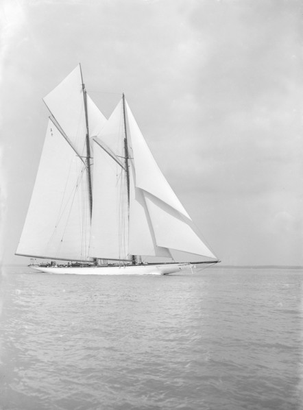 The 380 ton A Class schooner 'Margherita' sailing close-hauled, 1913. Creator: Kirk & Sons of Cowes.
