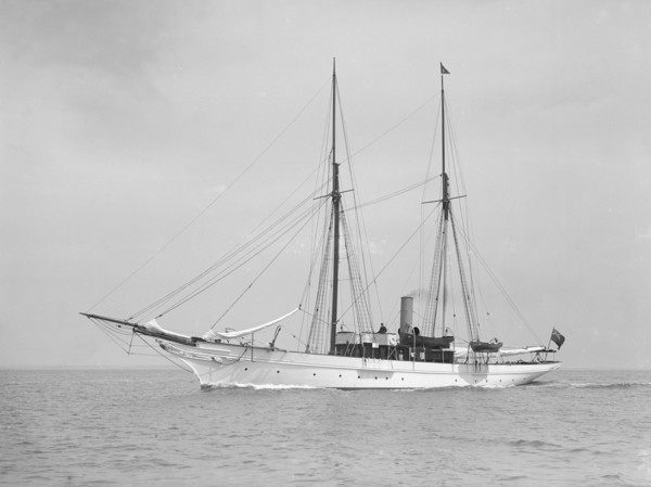 The steam yacht 'Priscilla' under way, 1913. Creator: Kirk & Sons of Cowes.