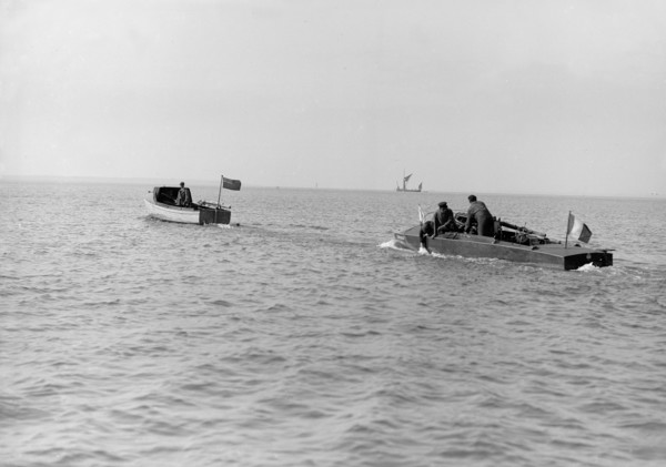 The French hydroplane 'Despujols I' being towed, 1913. Creator: Kirk & Sons of Cowes.