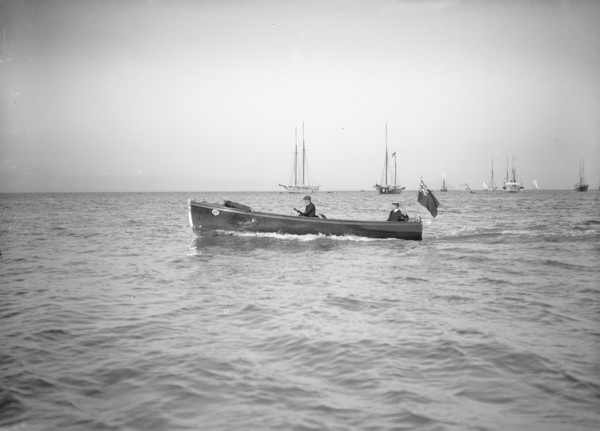 Wolseley motor launch under way, 1911. Creator: Kirk & Sons of Cowes.