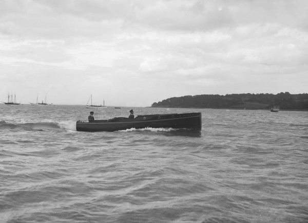 Motor launch 'Nitsu' under way, 1912. Creator: Kirk & Sons of Cowes.