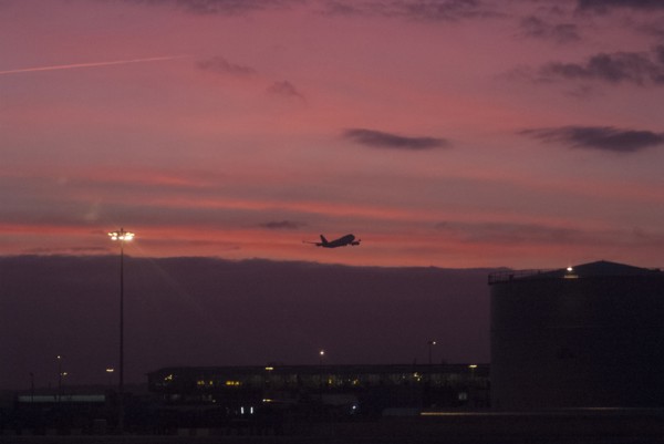 Heathrow, sunset, 2007. Creator: Ethel Davies.